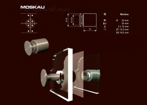  Moskau tvtart, dupla plexihez - 20 mm eltarts